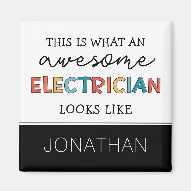 Personalised Electrician Funny Gifts Magnet (Front)