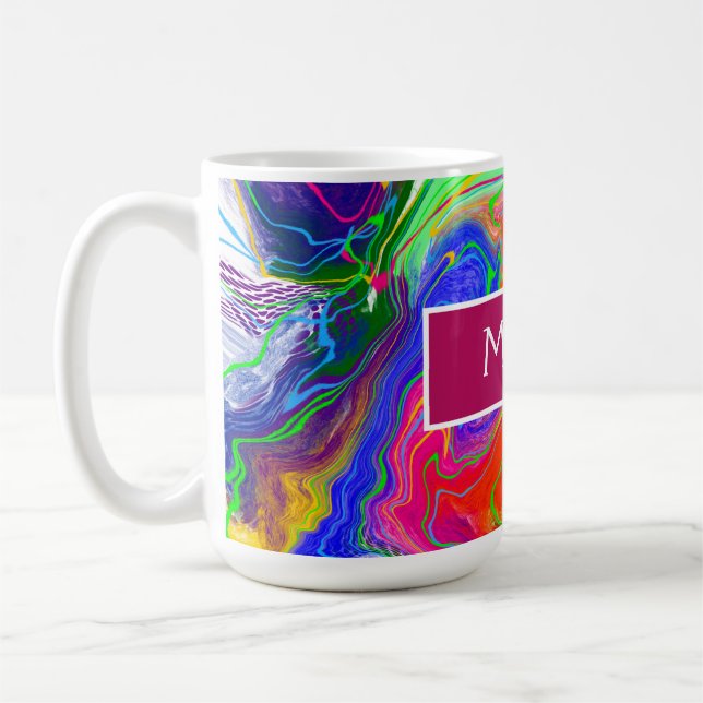 Personalised Electricity Marble Fluid Art  Coffee Mug (Left)