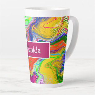 Personalised Electricity Marble Fluid Art Latte Mug