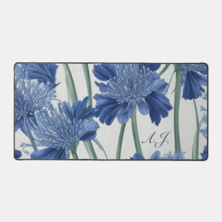 Personalised Elegance: Agapanthus Floral Initials Desk Mat
