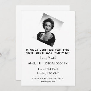 Personalised Elegant 40th Birthday Party  Invitation