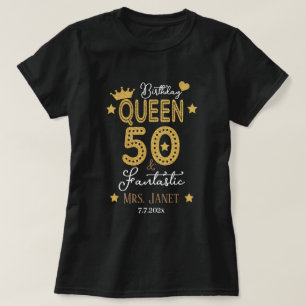 Personalised Elegant 50th Birthday Queen Womens  T-Shirt