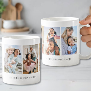 Personalised Elegant 5 Photo Collage Coffee Mug