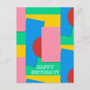 Personalised Elegant Abstract Colour Art Birthday Postcard