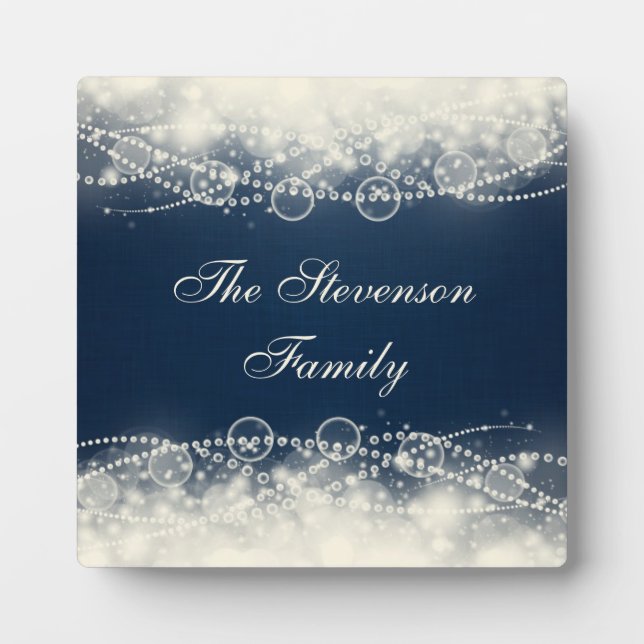 Personalised Elegant Abstract Lace and Pearls Plaque (Front)