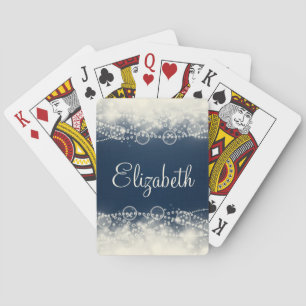Personalised Elegant Abstract Lace and Pearls Playing Cards