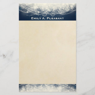 Personalised Elegant Abstract Lace and Pearls Stationery