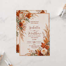 Personalised Elegant Autumn Wedding Invitation | R