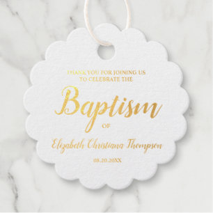 Personalised Elegant Baby Name Baptism Thank You F Favour Tags