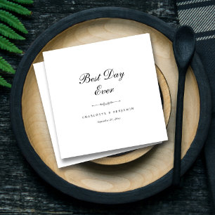 Personalised Elegant 'Best Day Ever' Wedding Napkin