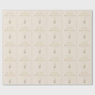 Personalised Elegant Birthday with Antique Gold Wrapping Paper