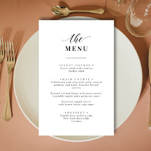 Personalised Elegant Black and White Wedding Menu
