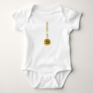 Personalised Elegant Black & Gold Modern Monogram Baby Bodysuit