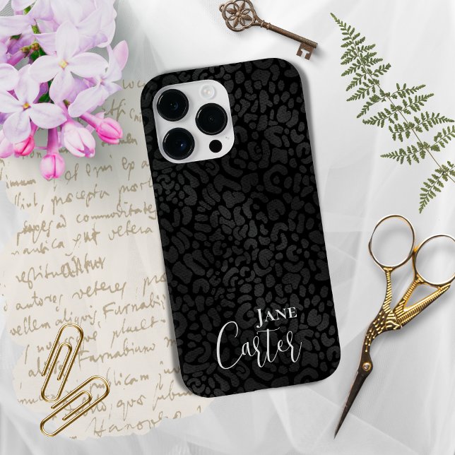 Personalised Elegant Black Leopard Case-Mate iPhone Case (Creator Uploaded)