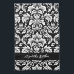 Personalised Elegant Black White Damask  Tea Towel<br><div class="desc">An elegant black and white damask pattern decorates this kitchen towel. Personalise it with your name. Designed for you by Blackberry Boulevard.</div>