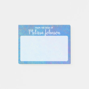 Personalised Elegant Blue Marbled Art Post-it Notes
