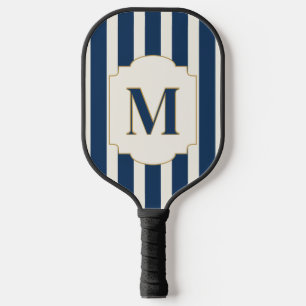 Personalised Elegant Blue Monogram Pickleball Paddle