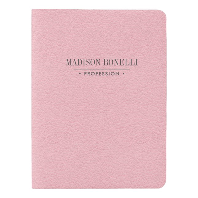 Personalised Elegant Blush PInk Leather Feminine Extra Large Moleskine Notebook (Front)