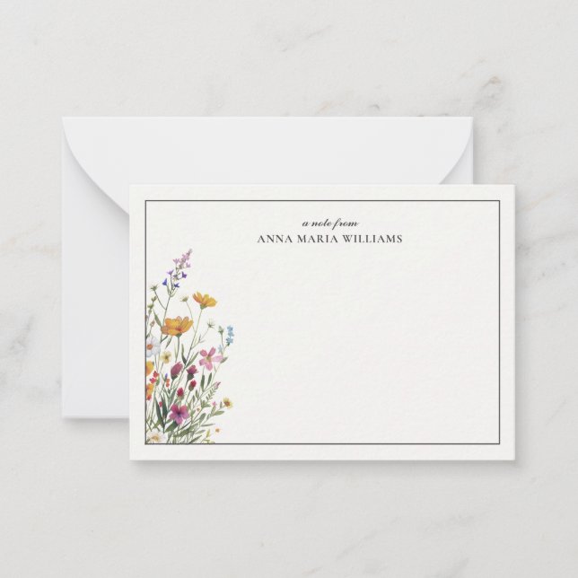  Personalised Elegant Boho Chic Note Card (Front)