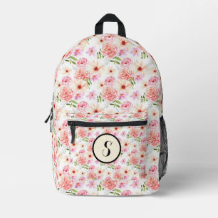 Personalised Elegant Boho  Wildflower Printed Backpack