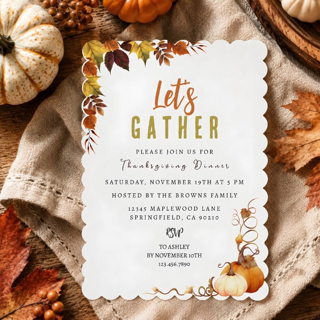 Personalised Elegant Botanical Thanksgiving Invitation (Creator Uploaded)