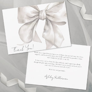 Personalised Elegant Bow Thank You Card