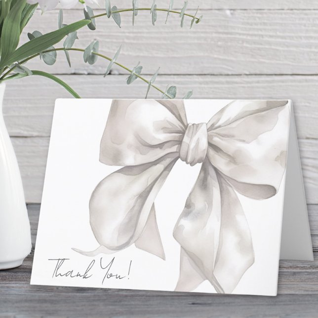 Personalised Elegant Bow Thank You Card (Personalized Elegant Bow Thank You )