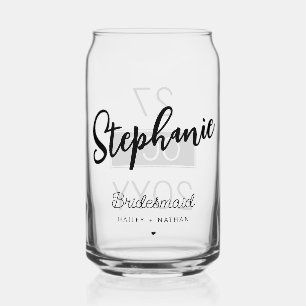 Personalised Elegant Bridesmaids Wedding Gifts Can Glass