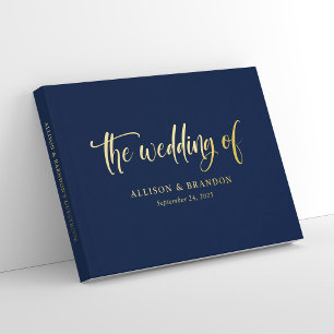 Personalised Elegant Calligraphy Foil Wedding Guest Book