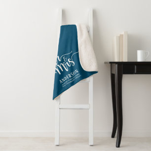 Personalised Elegant Calligraphy Mr. & Mrs. Sherpa Blanket