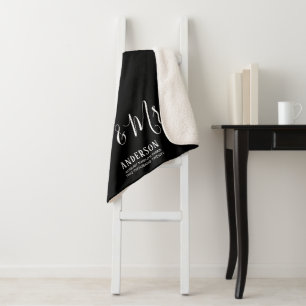 Personalised Elegant Calligraphy Mr. & Mrs. Sherpa Blanket