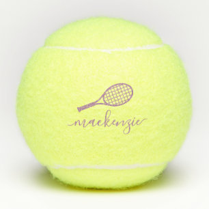 Personalised Elegant Calligraphy Name Lavender Tennis Balls