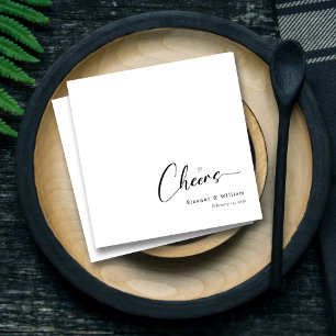 Personalised Elegant Cheers Hand-Lettering Wedding Napkin