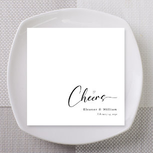 Personalised Elegant Cheers Hand-Lettering Wedding Napkin