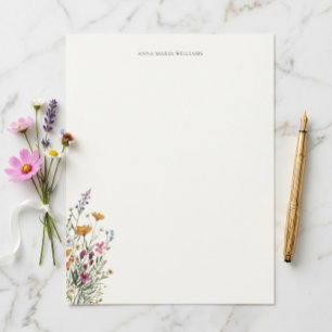Personalised Elegant Chic Floral Letterhead
