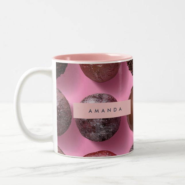 Personalised Elegant Chocolate Truffle  Two-Tone Coffee Mug (Left)