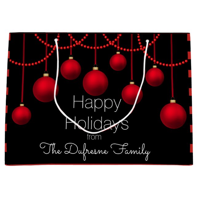 Personalised & Elegant Christmas Large Gift Bag (Front)