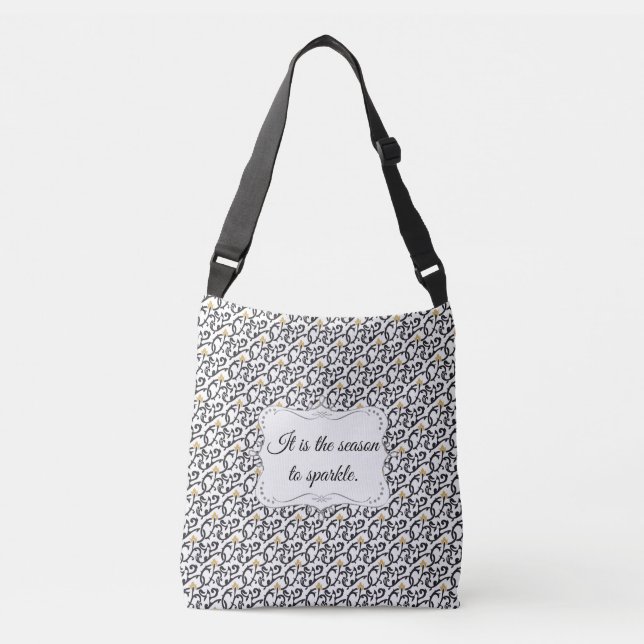 Personalised Elegant Christmas Pattern Crossbody Bag (Front)