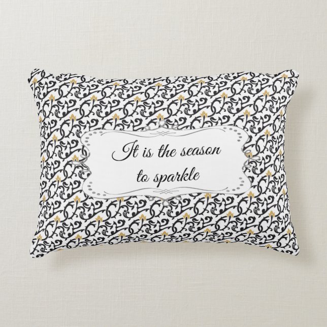 Personalised Elegant Christmas Pattern Decorative Cushion (Front)