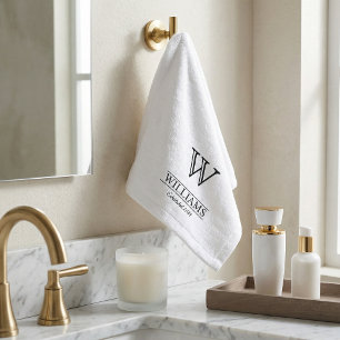 Personalised Elegant Classic Monogram Family Name Wash Cloth
