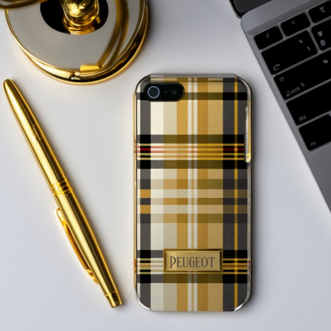 Personalised Elegant Classic Tan and Gold Case-Mate iPhone Case (Creator Uploaded)