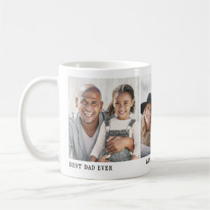 Personalised Elegant Dad 3 Photo Coffee Mug