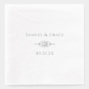 Personalised Elegant Diamond Wedding Anniversary Foil Napkins