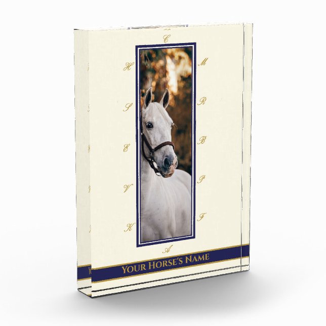 Personalised Elegant Dressage Arena Horse Photo (Left)