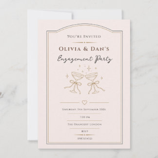 Personalised Elegant Engagement Party Invitation