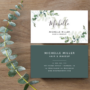 Personalised Elegant Eucalyptus Monogram Business Card