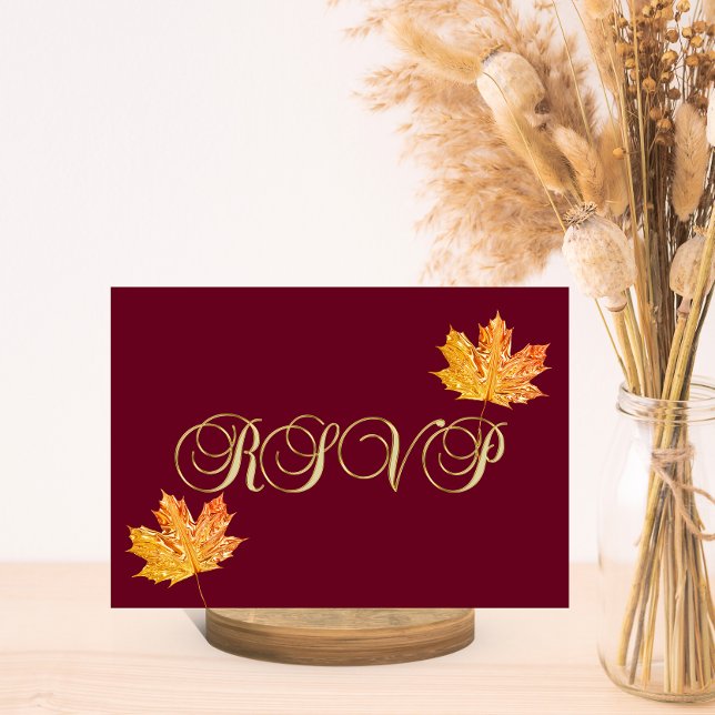 Personalised Elegant Fall Burgundy RSVP Wedding (Creator Uploaded)