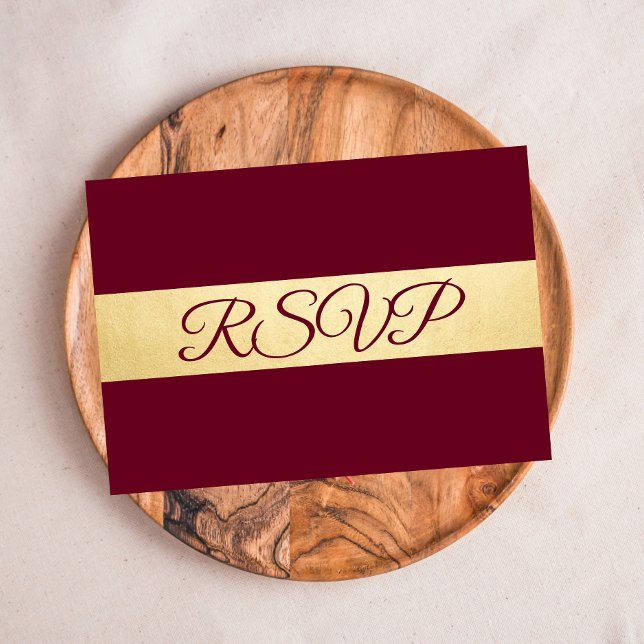 Personalised Elegant Fall Burgundy RSVP Wedding Card (Creator Uploaded)