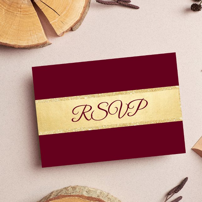 Personalised Elegant Fall Burgundy RSVP Wedding Invitation (Creator Uploaded)