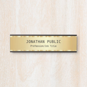 Personalised Elegant Faux Gold Glamour Template Door Sign